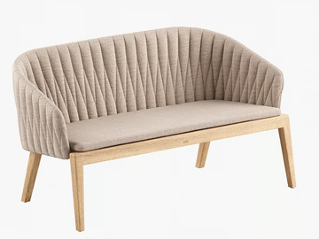 CALYPSO - 2 seater fabric and teak garden sofa by Royal Botania - view 2